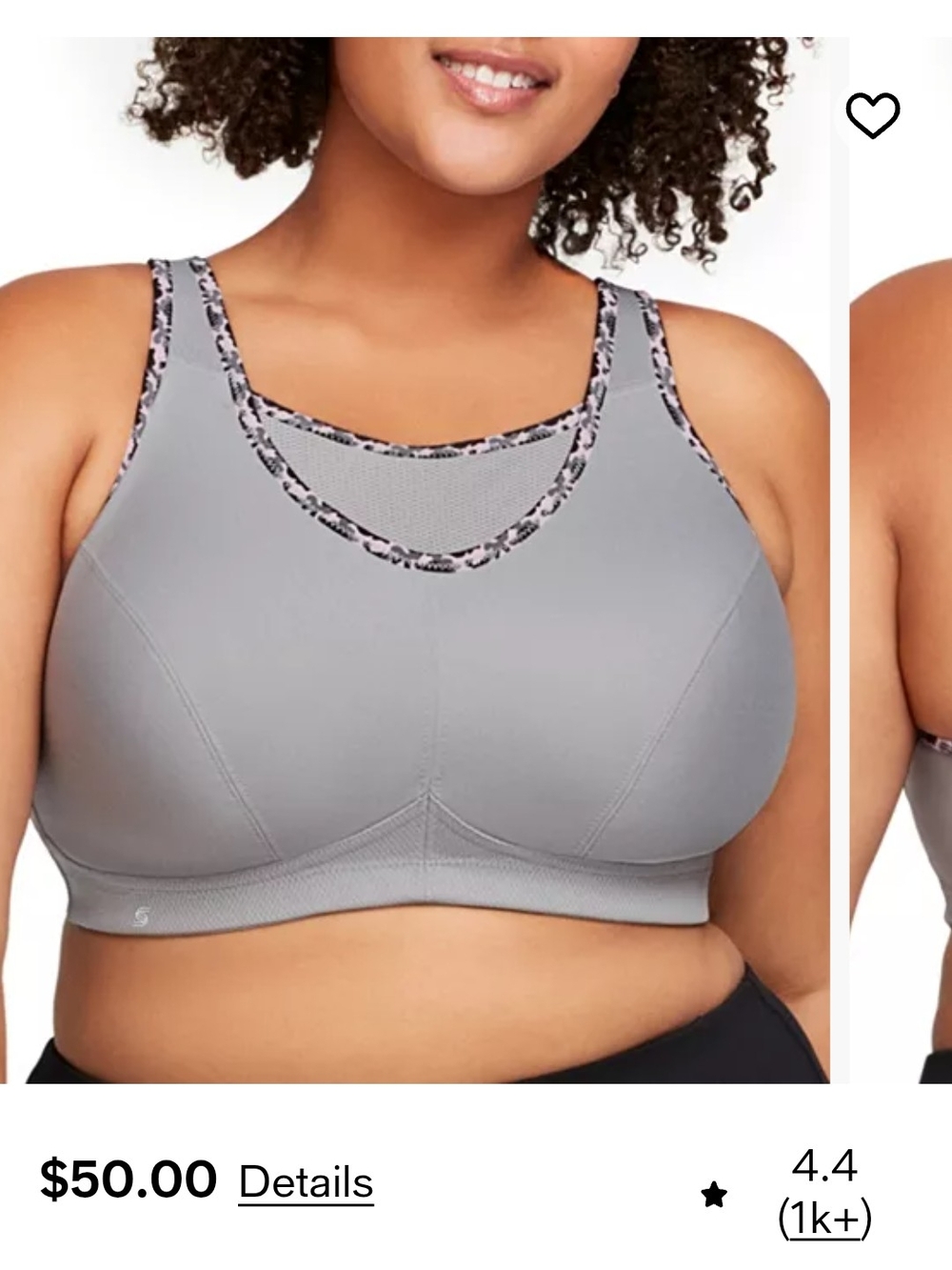 Glamorise Wireless Sports Bra with Contrast Trim